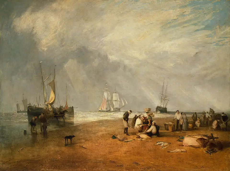 The fish market at Hastings Beach